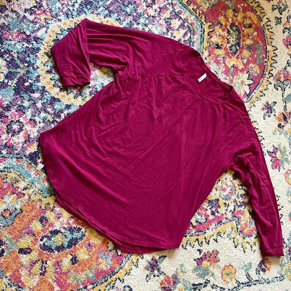 PICK 5/$15 Soft material magenta ladies women’s top 3X long sleeve